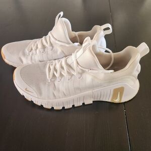 Nike Free Metcon 6  White And Hemp Gum Soles Trainers Size 10